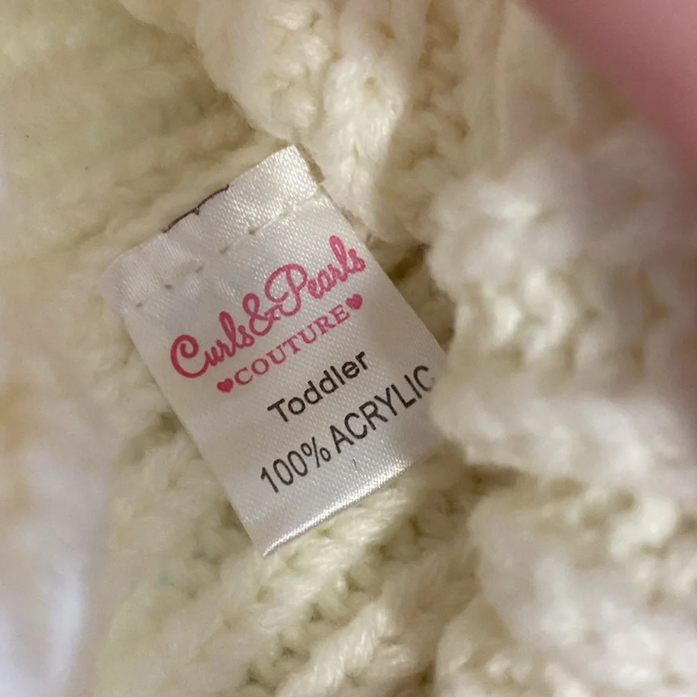 🎀 5/$20 🎀 Toddler Curls & Pearls Couture Winter Hat Beanie and Mitten Set